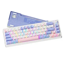 Ігрова дротова механічна клавіатура Zifriend ZA68 / RGB / Mechanical Switch / 65% / Purple