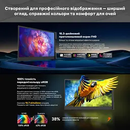 Монітор Blackview 15.3" SCM8 Single Screen Portable monitor 2 in 1 Grey Black FHD IPS 60Hz (BVSCM8) - мініатюра 5