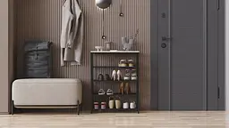 Полиця для взуття Слайм 4 Ferrum-decor 820x630x260 Чорний метал ДСП Білий 16 мм (FRD-105160) - мініатюра 10