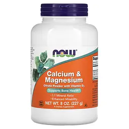 NOW Кальцій та Магній Цитрат у порошку, Calcium & Magnesium Citrate - 227 г