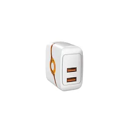 Мережевий зарядний пристрій Aspor A832 (2USB/3A)- білий