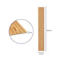 Рейка декоративна Sticker Wall WPC стінова 3000х150х9мм Сосна SW-00001867 - мініатюра 5