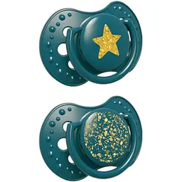 Пустушка силіконова динамічна LOVI Stardust 18+ місяців 2 шт. зелена (22/895_green)