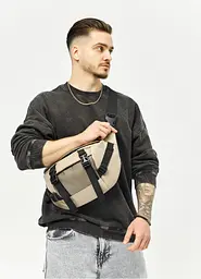 Велика чоловіча сумка бананка Sambag DynamicDart сіра 38 × 21 × 7 см (80411130m)