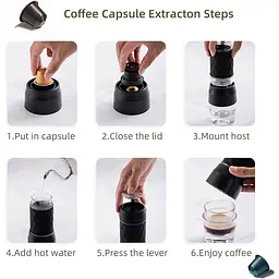 Портативна кавоварка Biolomix Espresso Machine HS-8439 для капсул і меленої кави чорна - мініатюра 5
