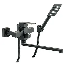 Змішувач для ванни Wezer PRO7-02-BLACK поворотний, Чорний матовий