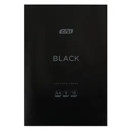 Папір кольоровий ZiBi Kids Line Black А4, 18 аркушів 9 кольорів (ZB.1900-01)