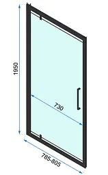 Душова кабіна Rea Rapid Swing 90x80 black REA-K6422 + REA-K6408, Чорний матовий, Універсальна, прозрачний, Чорний матовий - мініатюра 6