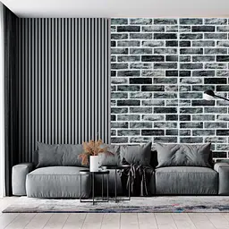 Самоклеюча декоративна 3D панель 3D Loft цегла сіро-синій клінкер 700x700x5мм (413) - мініатюра 4