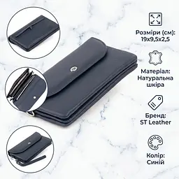 Клатч зі шкіри жіночий ST Leather 19317 темно-синій - мініатюра 3