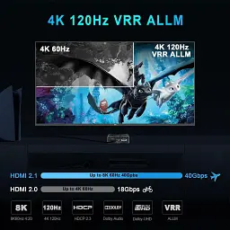 Аудіоекстрактор Ezcoo 4K@120Hz HDMI Audio Extrector Спліттер для HDMI-джерело, аудіоконвертер для HDMI - мініатюра 4