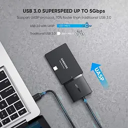 Адаптер Ugreen CM257 USB 3.0 A To 3.5''/2.5" SATA Adapter Cable Black (60561) - мініатюра 2