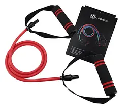 Трубчастий еспандер для фітнесу з ручками U-POWEX Latex resistance tube 30LB Red 13.5 кг (UP_1001_30LB_Red) - мініатюра 3