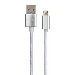 Дата кабель USB 2.0 AM to Micro 5P 1m LED silver Vinga (VCPDCMLED1S) - мініатюра 2
