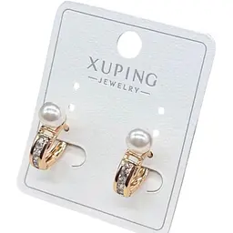 Сережки Xuping з камінчиками та перлинами