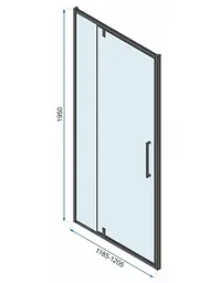 Душова кабіна Rea Rapid Swing 120x80 black пристінна REA-KPL-009961, Чорний матовий, Універсальна, прозрачний, Чорний матовий - мініатюра 6