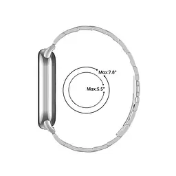 Ремінець для фітнес-браслета Tamister для Xiaomi Mi Band 8 і 9 Type C металевий із застібкою сріблястий - мініатюра 6