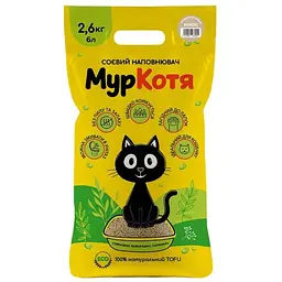 Наповнювач для туалетів Муркотя соя натуральний аромат кокос 2.6 кг 