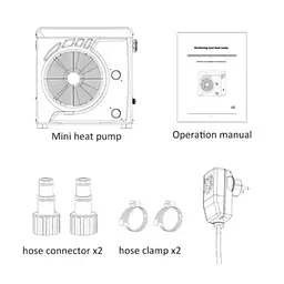 Тепловий насос до басейну до 18 м³ Bridge MINI BP-40WS-MА-r32 3.9 кВт - мініатюра 6