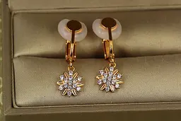 Сережки кліпси Xuping Jewelry сніжка 2,7 см золотисті