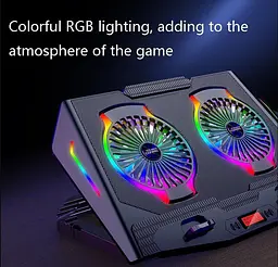 Охлаждающая подставка для ноутбука 15-21 дюймов Ice Coorel N10 RGB - мініатюра 6