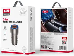 Автомобільний зарядний пристрій XO CC52 Metal double USB QC&PD3.0 36W 3A with Lightning cable Tarnish - мініатюра 2