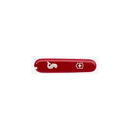 Накладка на ніж Victorinox 91мм червоний передня з лого & fish (Va+)