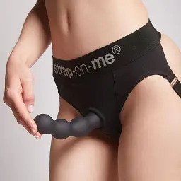 Насадка для страпону Strap-On-Me Dildo Plug Balls Black S - мініатюра 7