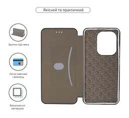 Чехол-книжка для Xiaomi Redmi Note 13 Pro 4G Poco M6 Pro 4G, G-Case, черный, кожаный чехол-книга из экокожи (PU) и TPU, с магнитом, с подставкой и вместительным кардхолдером, противоударный, защита всего корпуса, ArmorStandart (ARM74152) - мініатюра 3