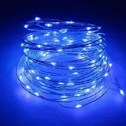 Новорічні гірлянди. Мідна дротяна лампа 100LED 10м, Колір Синій Силіконовий дріт (7107) - мініатюра 2