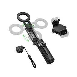 Селфі-монопод HOCO K27 Pro Magic mini live broadcast stand(pull clip+magnetic focusing version) Black (6942007668743) - мініатюра 3