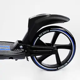 Самокат Best Scooter складаний 64х16х93-103 см Чорно-блакитний 000231311 - мініатюра 4