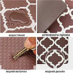 Набір килимки кухонні Lovely Svi 3 шт: 44 x74 x1см - 2 шт и 44 x119 x1см Коричневий - мініатюра 3