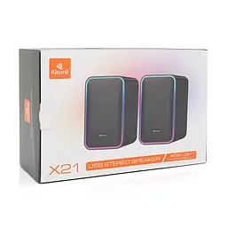 Колонки Kisonli X21BT, 2x10W, USB/RGB light/BT, DC: 5V/1-2A, White, BOX, Q15 - мініатюра 2