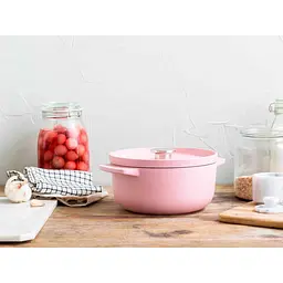 Каструля KitchenAid Cast Iron чавунна з кришкою 22 см 3.3 л суха троянда (CC007430-001) - мініатюра 6