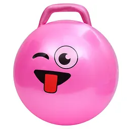 М'яч для фітнесу Смайл MS 4856Pink 45 см, з ручкою, 300 г