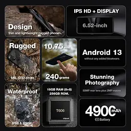 Смартфон захищений AGM h6 8/256gb NFC IP69 чорний - мініатюра 6