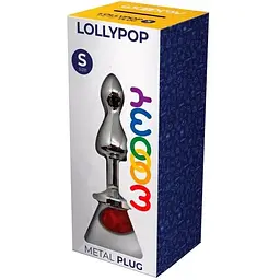 Металева анальна пробка Wooomy Lollypop Double Ball Metal Plug Red S - мініатюра 3