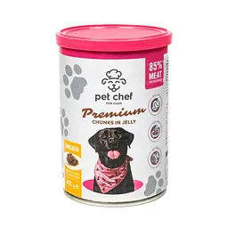Вологий корм для дорослих собак Pet Chef, шматочки в желе з куркою 415 г - мініатюра 5