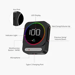 Bluetooth AUX ресивер LOFICOPER 5.3 для авто з Hands-Free - мініатюра 2