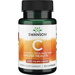 Вітаміни та мінерали Swanson Vitamin C with Rose Hips 1000 mg, 30 капсул