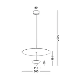 Світильник підвісний KLOODI DECO PE-LUNA380 10W+3W 3K BK - мініатюра 2