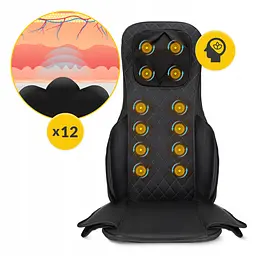 Масажна накидка 4FIZJO Shiatsu багатофункціональна, з підігрівом Black (P-5905973403528) - мініатюра 2