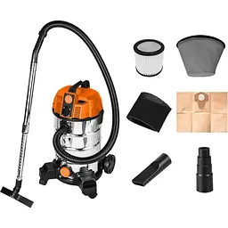 Пилосос професійний Neo Tools 1600 Вт 18 кПа контейнер 35 л HEPA колеса
