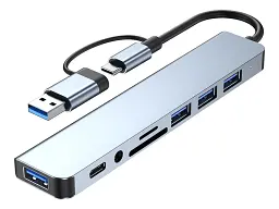 Мультипортовий адаптер Dynamode BYL-2218TU 8in1 Grey