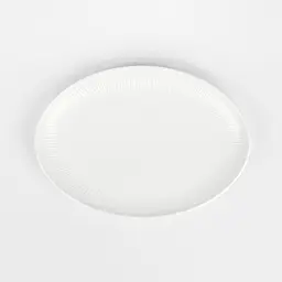 Тарілка МВМ My Home Промінь овальна 35.4x25.1 см біла (KP-110 L WHITE) - мініатюра 3
