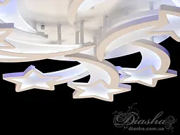 LED люстра Diasha 8163/6+3WH LED 3color 150W це сучасний стельовий світильник для дитячої кімнати у формі зірок. - мініатюра 2