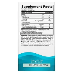 Екстра Омега-3 Nordic Naturals Ultimate Omega Xtra 1000 мг 60 капс лимон - мініатюра 3