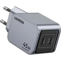 Зарядний пристрій Ugreen 2xUSB-C PD 45 Вт GaN X707 сірий (35008) - мініатюра 6