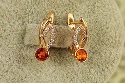 Сережки Xuping Jewelry Вогняна крапля 1,6 см золотисті - мініатюра 2